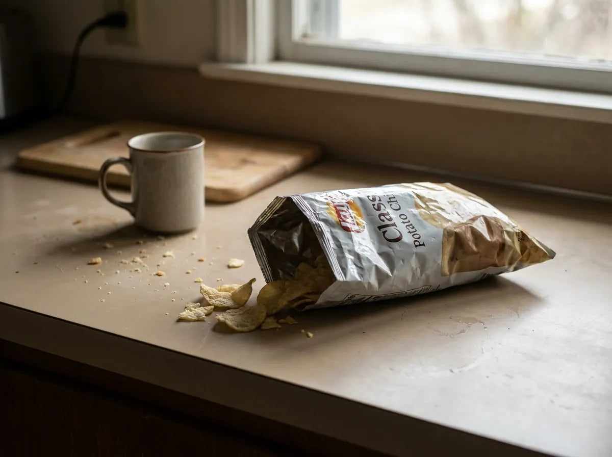Open bag — stale by morning