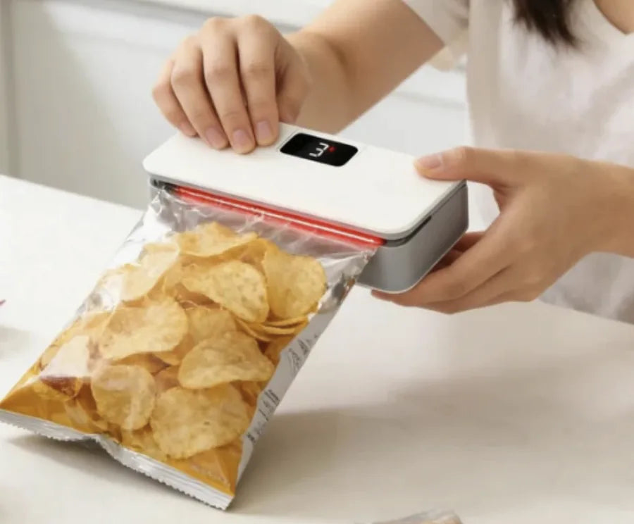 SealMate sealing a snack bag